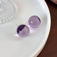 1 Pair Simple Style Classic Style Round Resin Ear Studs main image 4
