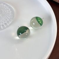 1 Pair Simple Style Classic Style Round Resin Ear Studs main image 6