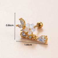 1 Pièce Décontractée À La Française Style Coréen Rond Fleur Serpent Incruster Le Cuivre Zircon Boucles D'oreilles Boucles D'Oreilles main image 4