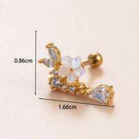 1 Piece Casual French Style Korean Style Round Flower Snake Inlay Copper Zircon Drop Earrings Ear Studs main image 4