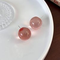 1 Pair Simple Style Classic Style Round Resin Ear Studs sku image 1