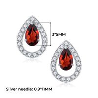 1 Pair Elegant Solid Color Plating Inlay Sterling Silver Zircon Silver Plated Ear Studs main image 3