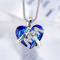 Elegant Luxurious Shiny Heart Shape Alloy Plating Inlay Rhinestones Gold Plated Mother'S Day Women's Pendant Necklace main image 1