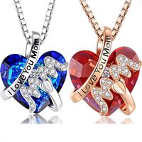 Elegant Luxurious Shiny Heart Shape Alloy Plating Inlay Rhinestones Gold Plated Mother'S Day Women's Pendant Necklace main image 2