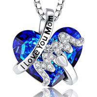 Elegant Luxurious Shiny Heart Shape Alloy Plating Inlay Rhinestones Gold Plated Mother'S Day Women's Pendant Necklace main image 3