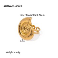 316 Stainless Steel  18K Gold Plated IG Style Simple Style Spiral Open Rings main image 2