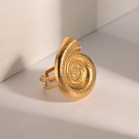 Edelstahl 316 18 Karat Vergoldet IG-Stil Einfacher Stil Spiral- Offener Ring main image 3