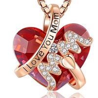Elegant Luxurious Shiny Heart Shape Alloy Plating Inlay Rhinestones Gold Plated Mother'S Day Women's Pendant Necklace sku image 1