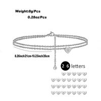 Casual Hawaiian Simple Style Letter Heart Shape 316 Stainless Steel  Layered Inlay Zircon 18K Gold Plated Rose Gold Plated Silver Plated Women's Anklet main image 7