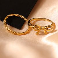 304 Stainless Steel Simple Style Solid Color Rings main image 2