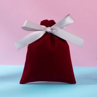 Cute Simple Style Bow Knot Flannel Jewelry Packaging Bags sku image 2