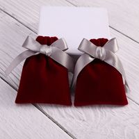 Cute Simple Style Bow Knot Flannel Jewelry Packaging Bags main image 5