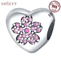 1 Piece 10*10mm 5*10mm 5 * 11mm Sterling Silver Zircon Round Flower Butterfly Polished Pendant Beads sku image 12