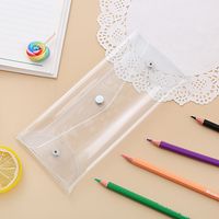 Solid Color Pvc Class Learning Simple Style Pencil Case sku image 6