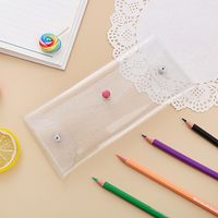 Solid Color Pvc Class Learning Simple Style Pencil Case sku image 5