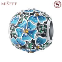 1 Piece 10*10mm 5*10mm 5 * 11mm Sterling Silver Zircon Round Flower Butterfly Polished Pendant Beads sku image 25