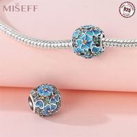 1 Piece 10*10mm 5*10mm 5 * 11mm Sterling Silver Zircon Round Flower Butterfly Polished Pendant Beads main image 3