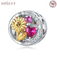 1 Piece 10*10mm 5*10mm 5 * 11mm Sterling Silver Zircon Round Flower Butterfly Polished Pendant Beads sku image 21