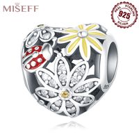 1 Piece 10*10mm 5*10mm 5 * 11mm Sterling Silver Zircon Round Flower Butterfly Polished Pendant Beads sku image 22