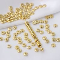 10 PCS/Package Diameter 3mm Diameter 4mm Diameter 5mm Copper 18K Gold Plated Solid Color Polished Spacer Bars main image 6