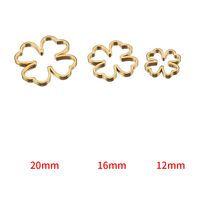 20 PCS/Package 12*12mm 16 * 16mm 20*20mm Stainless Steel 18K Gold Plated Four Leaf Clover Polished Pendant sku image 4