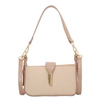 Women's Medium Pu Leather Solid Color Classic Style Streetwear Lock Clasp Shoulder Bag Crossbody Bag sku image 4