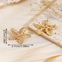 1 Pair Luxurious Snowflake Plating Inlay Copper Zircon 18K Gold Plated Ear Studs main image 2