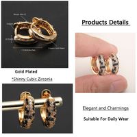 1 Pair Elegant Vintage Style Luxurious Leopard Plating Inlay Copper Zircon 18K Gold Plated Earrings main image 9