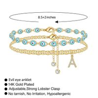 Vacation Tropical Letter Eye Copper Plating Gold Plated Women's Anklet main image 2