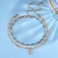 Vacation Tropical Letter Eye Copper Plating Gold Plated Women's Anklet main image 3