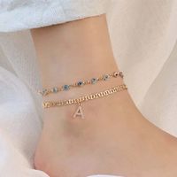 Vacation Tropical Letter Eye Copper Plating Gold Plated Women's Anklet main image 1