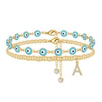 Vacation Tropical Letter Eye Copper Plating Gold Plated Women's Anklet sku image 1