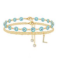 Vacation Tropical Letter Eye Copper Plating Gold Plated Women's Anklet sku image 12