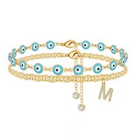 Vacation Tropical Letter Eye Copper Plating Gold Plated Women's Anklet sku image 13