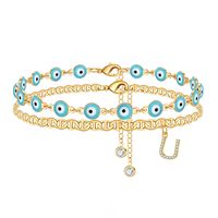 Vacation Tropical Letter Eye Copper Plating Gold Plated Women's Anklet sku image 21