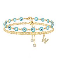 Vacation Tropical Letter Eye Copper Plating Gold Plated Women's Anklet sku image 23
