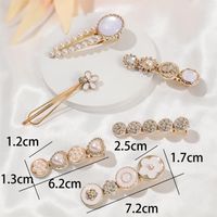 Women's Vacation Sweet Heart Shape Floral Alloy Inlay Artificial Rhinestones Artificial Pearls Artificial Diamond Hair Clip main image 8