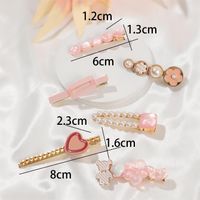 Women's Vacation Sweet Heart Shape Floral Alloy Inlay Artificial Rhinestones Artificial Pearls Artificial Diamond Hair Clip main image 9