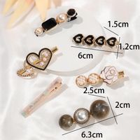 Women's Vacation Sweet Heart Shape Floral Alloy Inlay Artificial Rhinestones Artificial Pearls Artificial Diamond Hair Clip main image 10