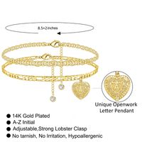 Vacation Tropical Letter Heart Shape Copper Layered Plating Gold Plated Women's Anklet main image 2