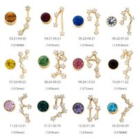 1 Pair Simple Style Classic Style Constellation Inlay Copper Zircon Ear Studs main image 2