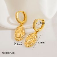 1 Pair Classical Vintage Style Luxurious Human Heart Shape Solid Color Inlay Copper Zircon 18K Gold Plated Drop Earrings sku image 3
