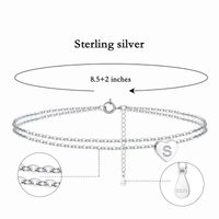 Vacation Tropical Letter Heart Shape Sterling Silver Layered Plating Gold Plated Women's Anklet main image 2