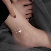 Vacation Tropical Letter Heart Shape Sterling Silver Layered Plating Gold Plated Women's Anklet main image 6