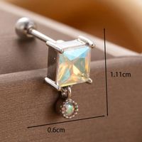 1 Piece IG Style French Style Simple Style Geometric Heart Shape Butterfly Hollow Out Inlay Copper Zircon Drop Earrings Ear Studs main image 4