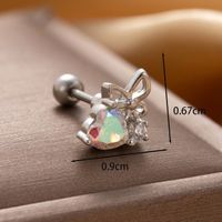 1 Piece IG Style French Style Simple Style Geometric Heart Shape Butterfly Hollow Out Inlay Copper Zircon Drop Earrings Ear Studs main image 2