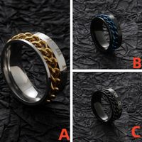Simple Style Round 304 Stainless Steel Chain Unisex Rings main image 1