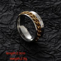Simple Style Round 304 Stainless Steel Chain Unisex Rings main image 2