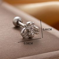 1 Piece Casual French Style Korean Style Square Bee Butterfly Hollow Out Inlay Copper Zircon Drop Earrings Ear Studs main image 3