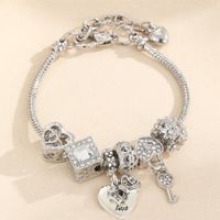 Artificial Crystal Copper White Gold Plated IG Style Modern Style Classic Style Square Heart Shape Glass Bracelets main image 4